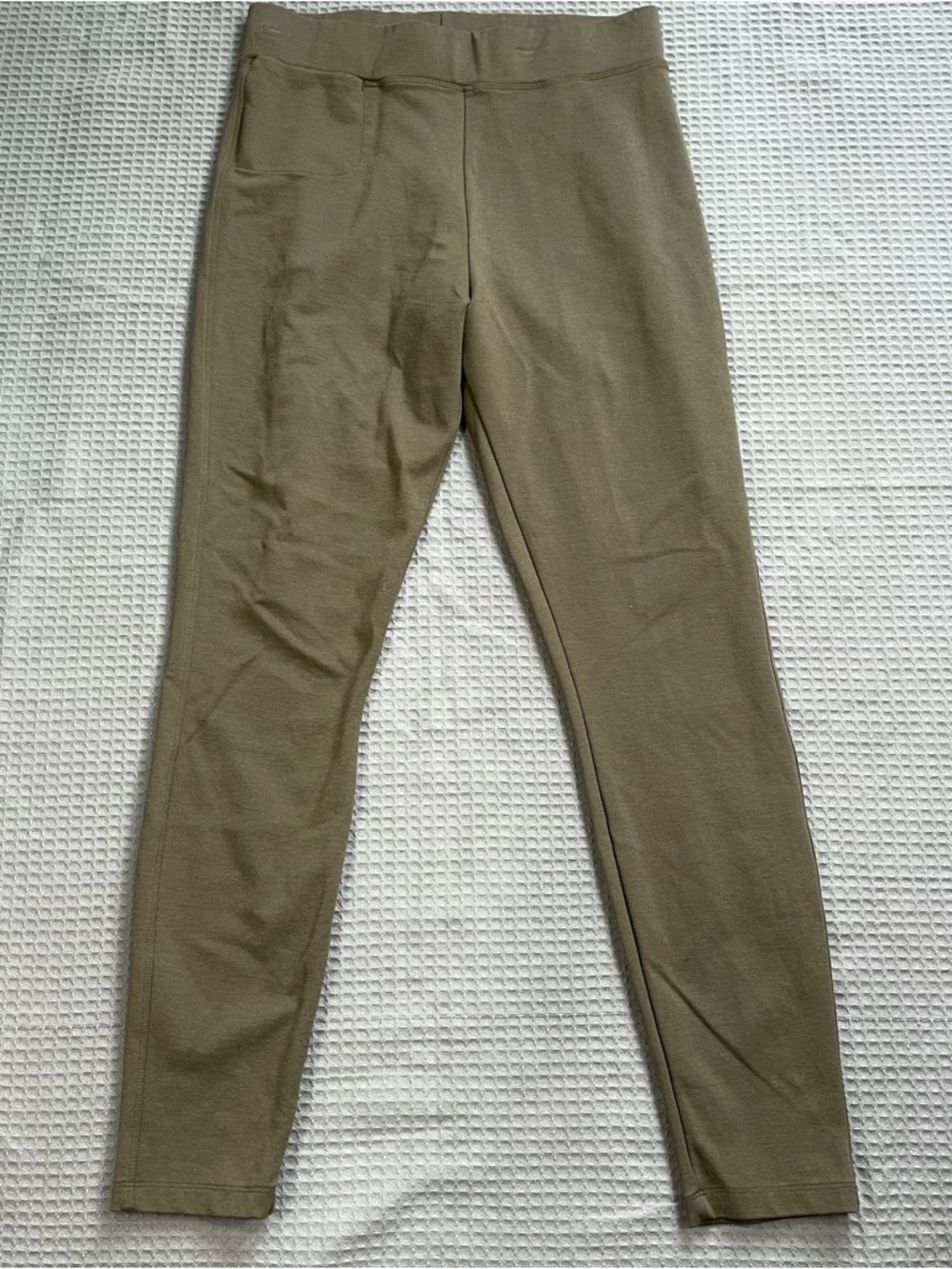 American Giant Ponte Slim Pants 8 Womens Beech Earthy Knit USA
